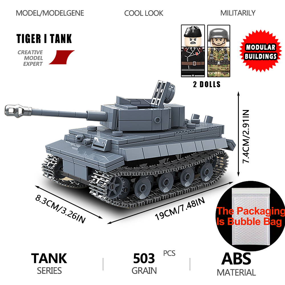 Model Kit Eva - Seri Militer Panzer Tiger I Blok