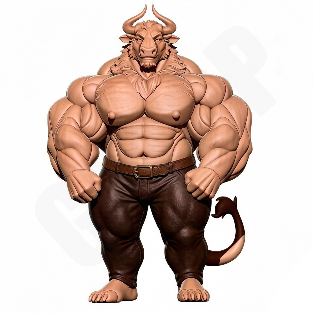 Model Kit Diorama - Hunky Fitness Muscle Bull 1/24 Skala
