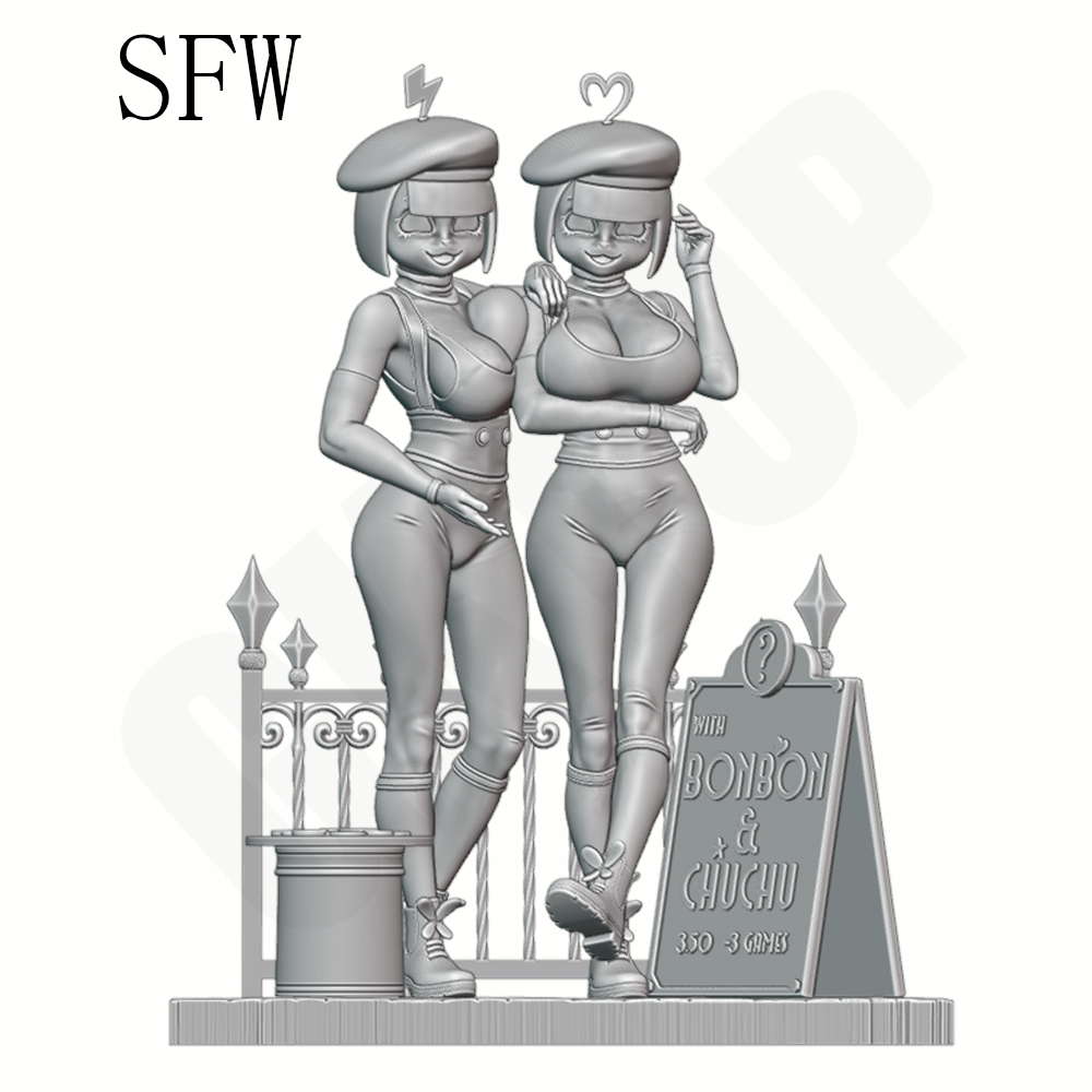 Model Kit Diorama - Twin Beauties 1/24 Skala Resin Figure