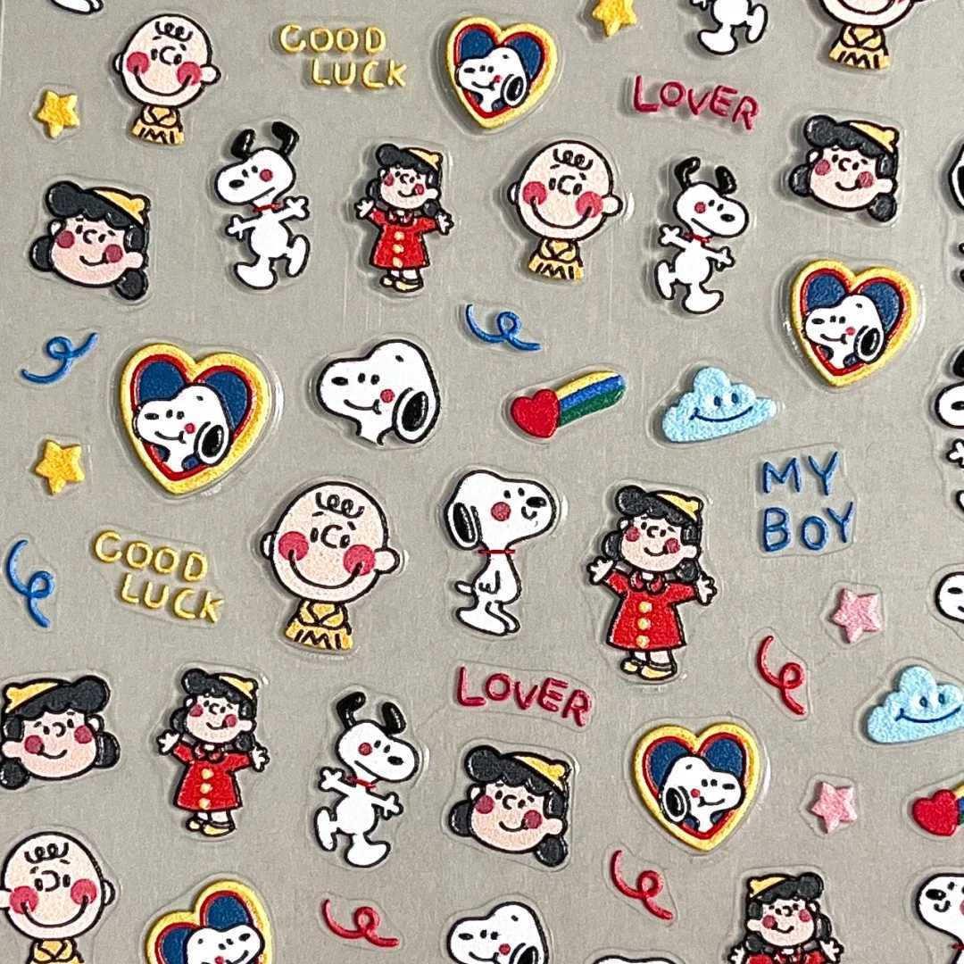 Waterslide Decal Paper - Stiker Relief 3D Embos Snoopy Kartun,