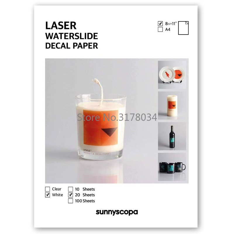 20 Lembar A4 Warna Putih Print - Waterslide Decal Paper ulasan dan harga