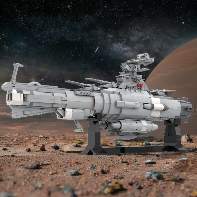1347pcs MOC Kapal Perang Luar  - Model Kit Yamato Space ulasan dan harga
