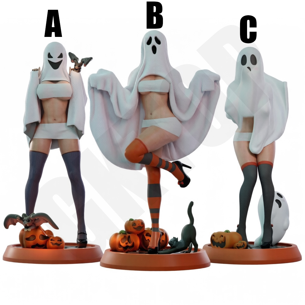Halloween Ghost Lady 1/24 Skal - Model Kit Diorama ulasan dan harga